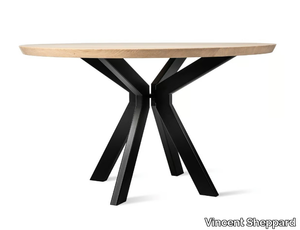 ALBERT - Round steel and wood table _ Vincent Sheppard