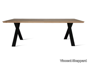 ALBERT X BASE - Rectangular steel and wood table _ Vincent Sheppard