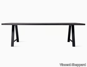 ACHILLE A BASE - Rectangular steel and wood dining table _ Vincent Sheppard