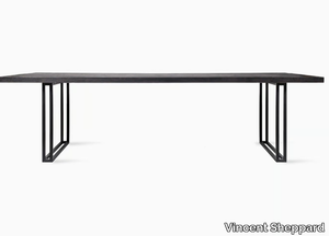 ACHILLE SQUARE BASE - Rectangular steel and wood dining table _ Vincent Sheppard