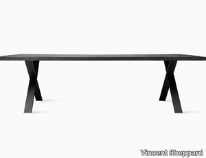 ACHILLE X BASE - Rectangular steel and wood dining table _ Vincent Sheppard