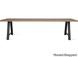 ALBERT A BASE - Rectangular steel and wood table _ Vincent Sheppard