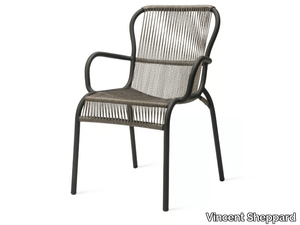 LOOP - Stackable polyethylene fibre garden chair with armrests _ Vincent Sheppard