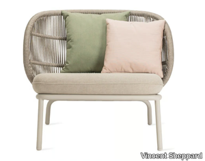 KODO LOUNGE - Rope garden armchair with padedd seat _ Vincent Sheppard