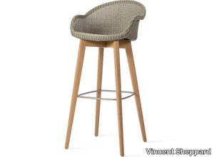 AVRIL - High Lloyd loom stool with armrests _ Vincent Sheppard