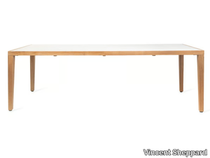 VOLTA - Rectangular teak garden table with ceramic top _ Vincent Sheppard