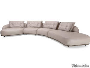 HOLDEN - Curved leather sofa _ Visionnaire