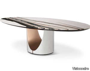 CAMERON - Oval marble table _ Visionnaire