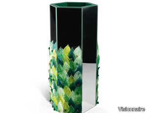 FOGLIA - Murano glass and mirrored glass vase _ Visionnaire