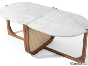 VIENNA - Marble and wooden high side table _ Visionnaire