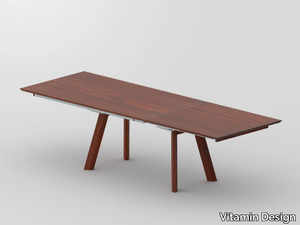 RHOMBI BUTTERFLY - Extending rectangular solid wood table _ Vitamin Design