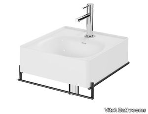 EQUAL - Wall-mounted ceramic washbasin with towel rail _ VitrA Bathrooms