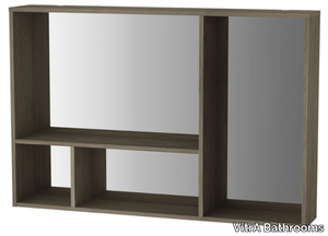 VOYAGE - Suspended wood and glass bathroom wall cabinet with mirror _ VitrA Bathrooms