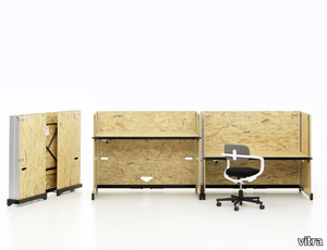 HACK - Height-adjustable folding OSB office desk _ Vitra