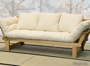 SESAMO - Japanese style 3 seater beech sofa bed _ Vivere Zen