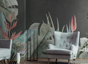 AIDA - Washable Tropical nonwoven wallpaper _ WALLYART