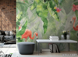 AMAZON - Fire retardant washable Tropical nonwoven wallpaper _ WALLYART