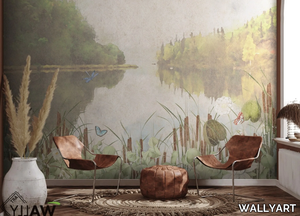 CHARME - Washable landscape nonwoven wallpaper _ WALLYART