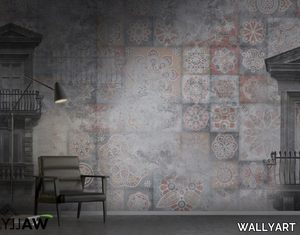 CHROMA - Fire retardant washable encaustic effect nonwoven wallpaper _ WALLYART