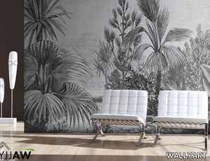 DOODLE - Fire retardant washable Tropical nonwoven wallpaper _ WALLYART