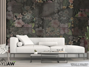 DOT - Fire retardant washable nonwoven wallpaper with floral pattern _ WALLYART