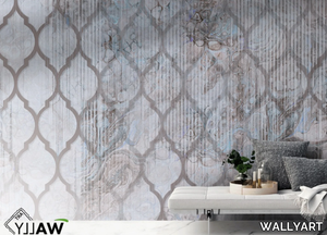 ESTELLE - Motif fire retardant washable nonwoven wallpaper _ WALLYART