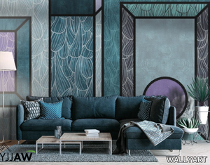 IRA - Geometric fire retardant washable nonwoven wallpaper _ WALLYART