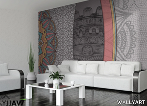 LA VILLE PORTUAIRE - Fire retardant washable trompe l'oeil nonwoven wallpaper _ WALLYART