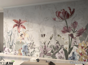 LE JARDIN - Panoramic wallpaper with floral pattern _ WALLYART