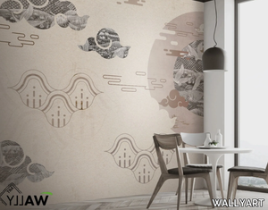 NUAGE - Fire retardant washable landscape nonwoven wallpaper _ WALLYART