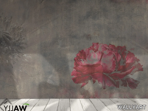 PEONIA - Fire retardant washable nonwoven wallpaper with floral pattern _ WALLYART