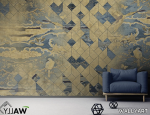 SPRING - Geometric fire retardant washable nonwoven wallpaper _ WALLYART