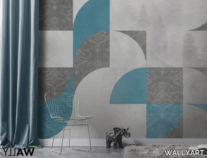 THELMA - Geometric washable nonwoven wallpaper _ WALLYART