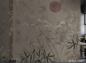 YAMA - Japanese style fire retardant washable nonwoven wallpaper _ WALLYART