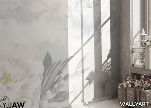 ETOILE - Washable wallpaper with floral pattern _ WALLYART