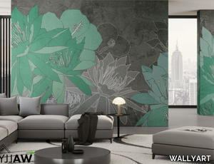 MAGNOLIA - Nonwoven wallpaper with floral pattern _ WALLYART