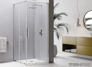 DOMINO - Glass and aluminium shower cabin with sliding door _ WEISS-STERN