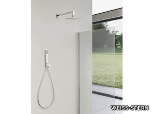 QUADRO - Wall-mounted square overhead shower with arm _ WEISS-STERN