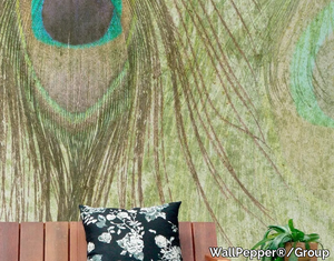 PEACOCK FEATHERS - Tropical wallpaper, PVC free, eco, washable _ WallPepper®/Group