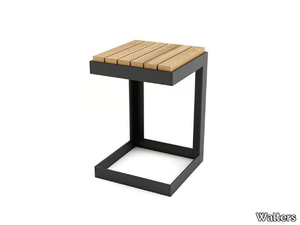MORE COMFORT - Square steel and wood side table _ Walters