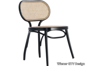 BODYSTUHL - Steam-bent beech chair with woven cane backrest _ Wiener GTV Design