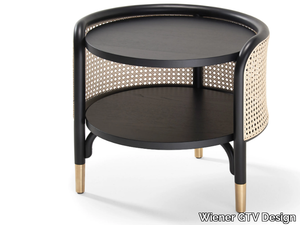 MOS - Round beech side table and woven cane inserts _ Wiener GTV Design