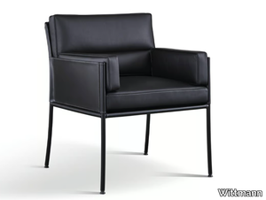 FAME - Leather easy chair with armrests _ Wittmann