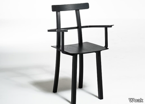 NERVOSA - Wooden chair with armrests _ Woak