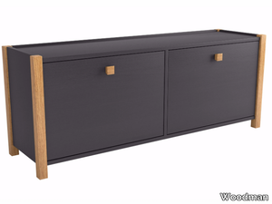 HANNOVER - Melamine-faced chipboard bench / shoe cabinet _ Woodman