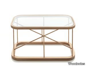 TWIGGY L - Rectangular wood and glass coffee table _ Woodnotes