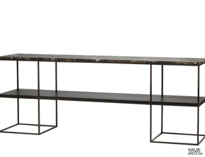 AMBRE - Rectangular marble console table with shelving _ XVL