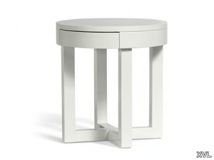 CECILIA - Round wooden bedside table with drawers _ XVL