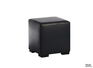 CUBE - Upholstered square leather pouf _ XVL