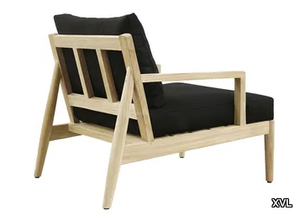 AUSTIN - Upholstered teak garden armchair with armrests _ XVL